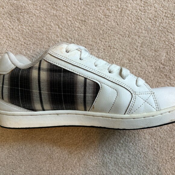 DC Skate Shoes Men's Size 10 White with Black Plaid 302297 - Picture 6 of 10